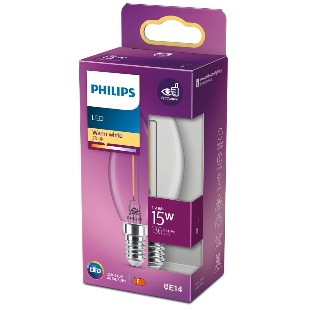 Philips LED E14 1,4 Watt 2700 Kelvin 136 Lumen main product photo