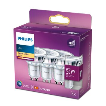 Philips LED 3er Set GU10 4,6 Watt 2700 Kelvin 355 Lumen