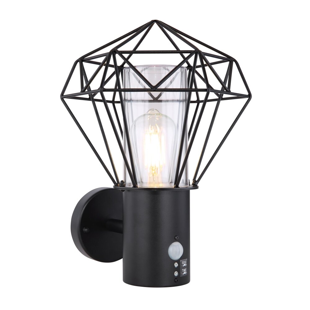 Globo HORACE Außenleuchte Schwarz, 1-flammig, Bewegungsmelder main product photo