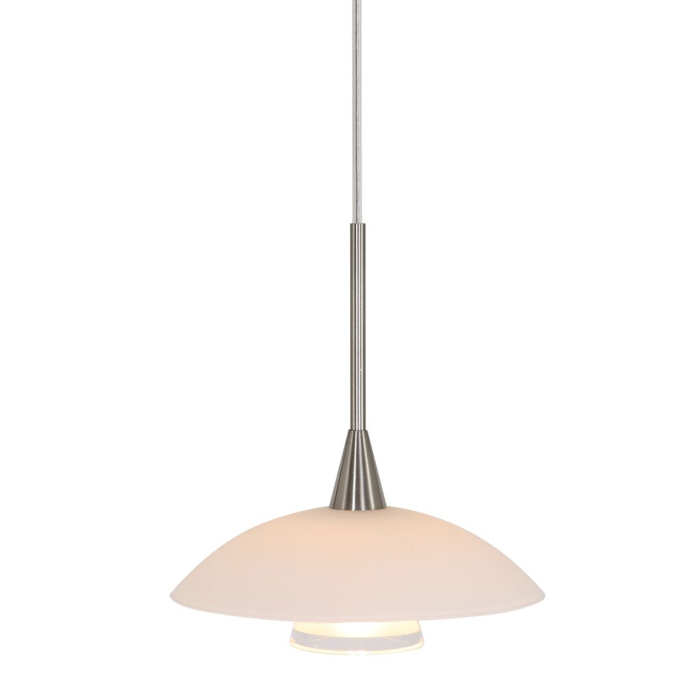 Steinhauer Tallerken Pendelleuchte LED Edelstahl, Weiß, 1-flammig main product photo