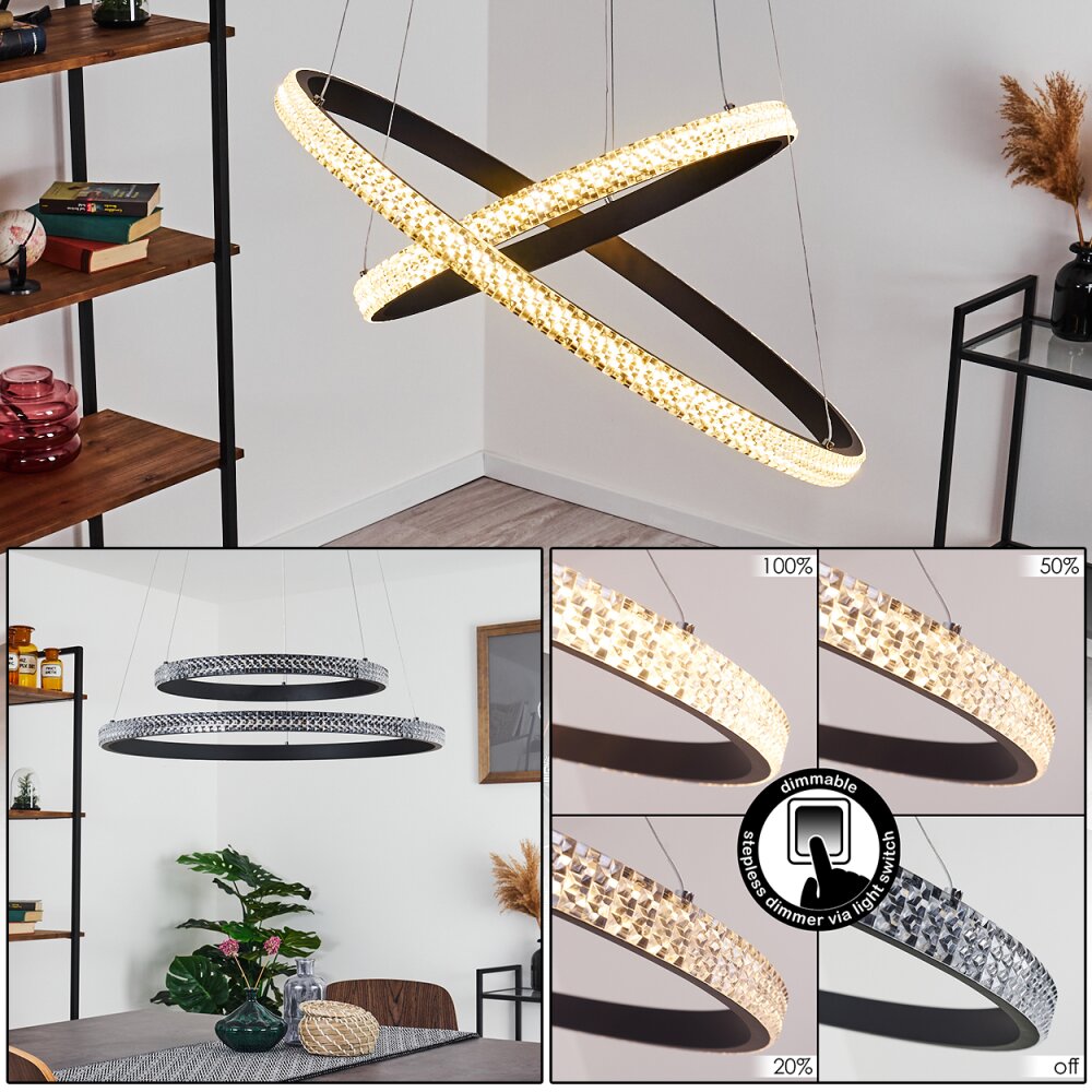 Melosa Pendelleuchte LED Schwarz, 1-flammig main product photo