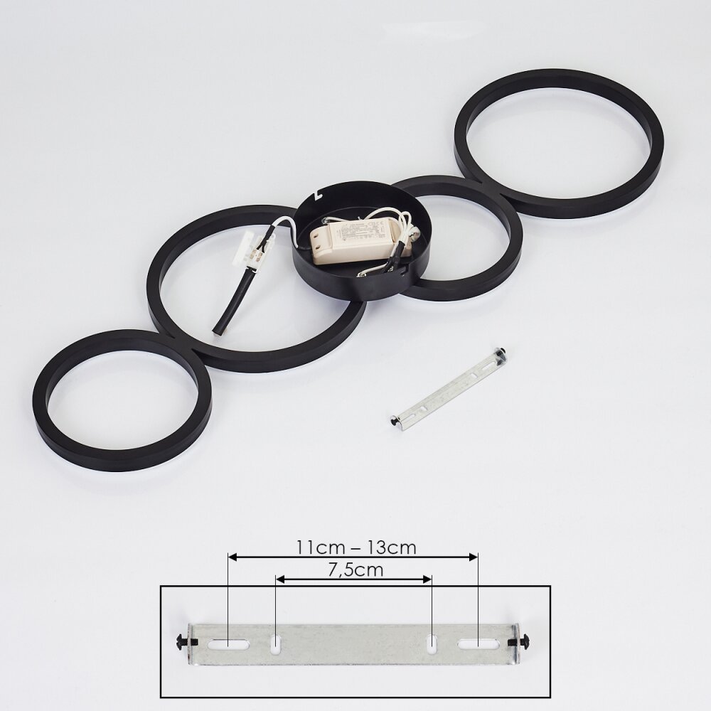 Grasse Deckenleuchte LED Schwarz, 1-flammig