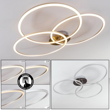 Johsa Deckenleuchte LED Nickel-Matt, Silber, 3-flammig