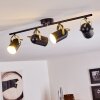 Rialey Deckenleuchte Messing, Schwarz, 4-flammig