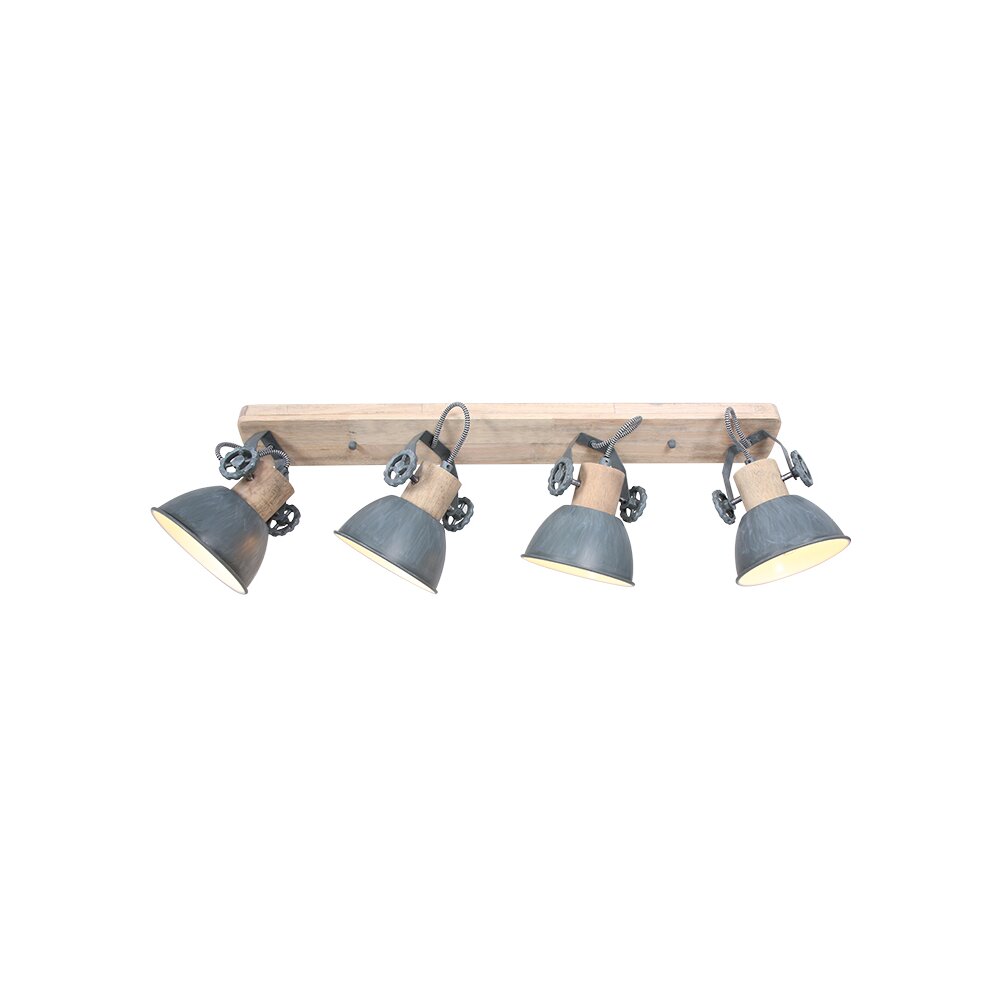 Steinhauer Gearwood Deckenspot Grau, Holz dunkel, 4-flammig main product photo