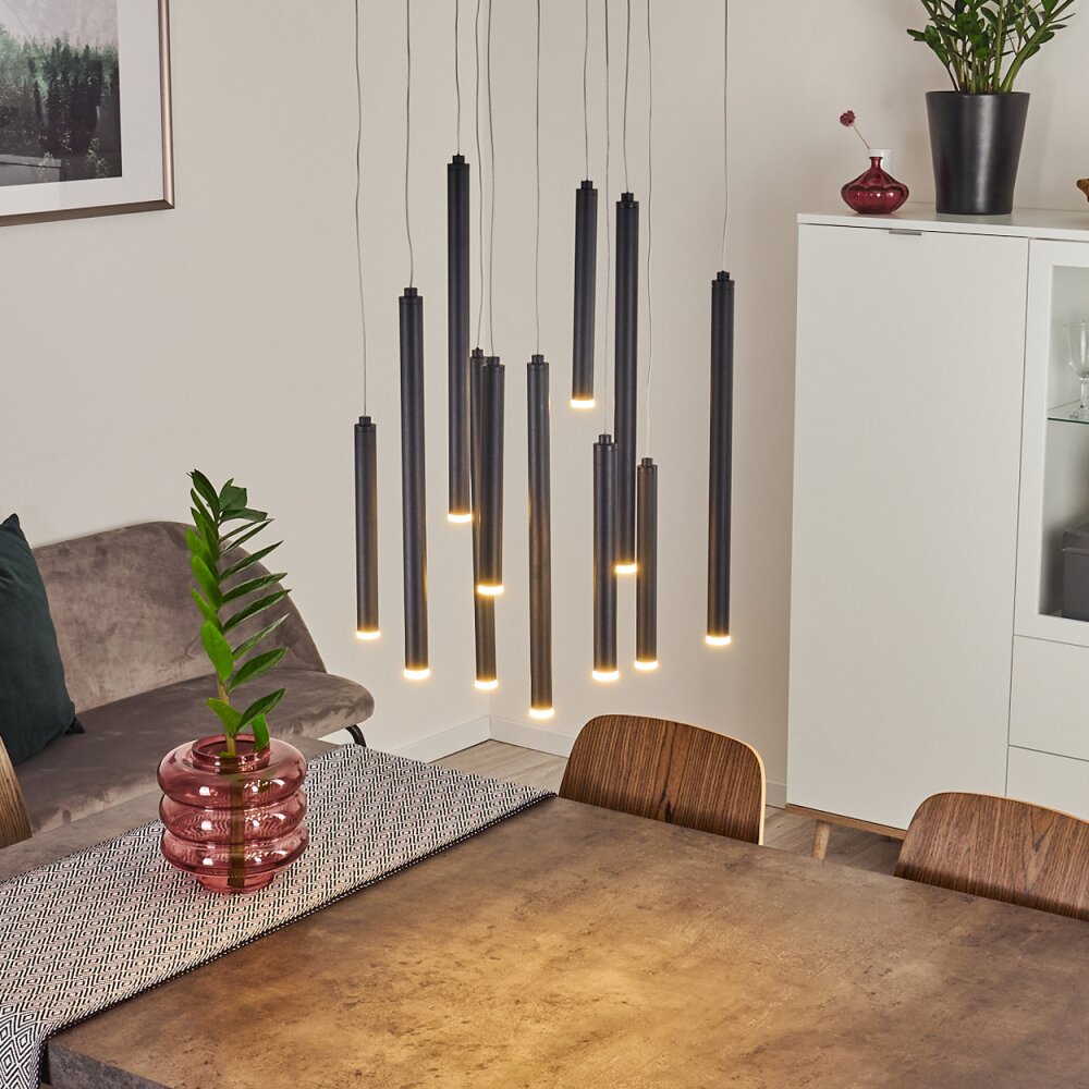 Porquera Pendelleuchte LED Schwarz, 11-flammig main product photo
