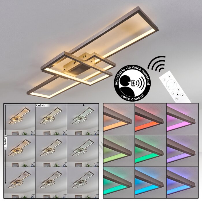 Momahaki Deckenleuchte LED Nickel-Matt, 1-flammig, Fernbedienung Momahaki Deckenleuchte LED Nickel-Matt, 1-flammig, Fernbedienung