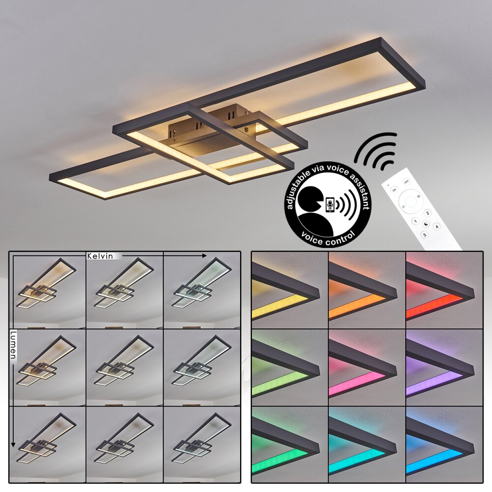Momahaki Deckenleuchte LED Anthrazit, 1-flammig, Fernbedienung main product photo