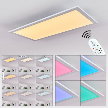 Gallitos Deckenpanel LED Weiß, 1-flammig, Fernbedienung, Farbwechsler