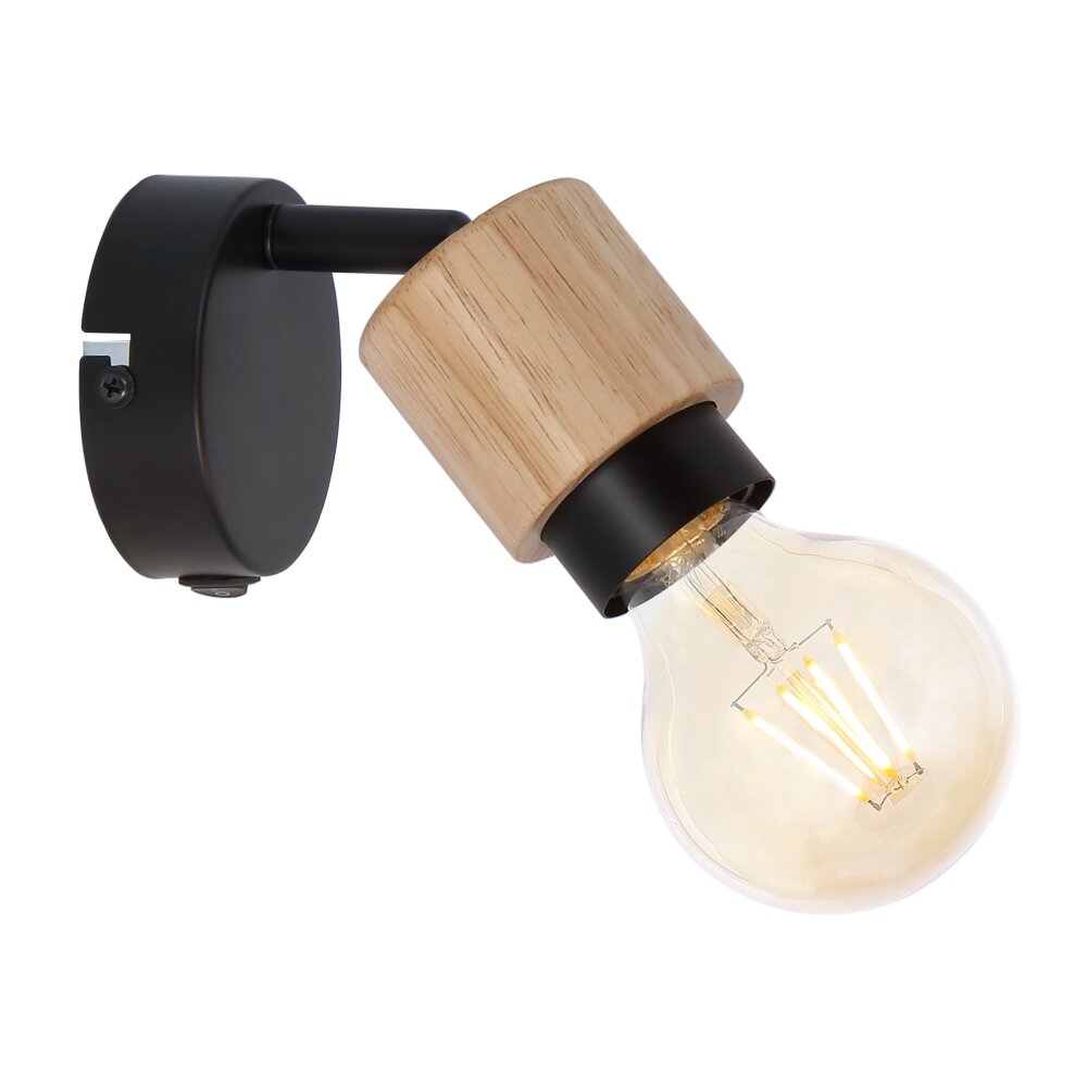 Globo JORNA Strahler Holz hell, Schwarz, 1-flammig main product photo