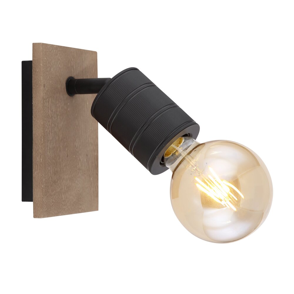 Globo JOSELLA Strahler Holz dunkel, Schwarz, 1-flammig main product photo