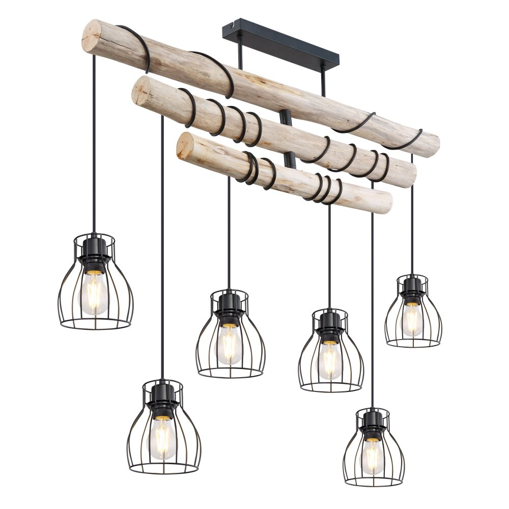 Globo MINA Deckenleuchte Schwarz, 6-flammig main product photo