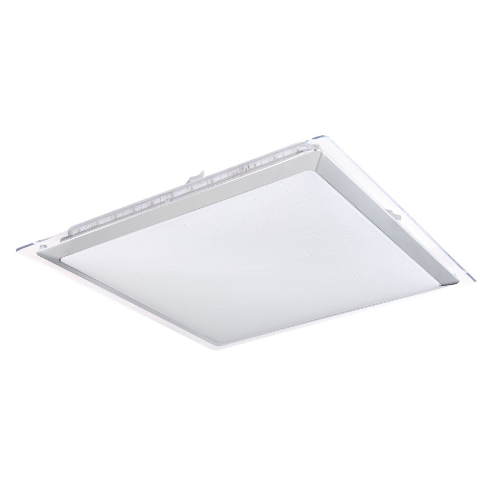 Globo RENA Deckenleuchte LED Nickel-Matt, Weiß, 1-flammig, Fernbedienung, Farbwechsler