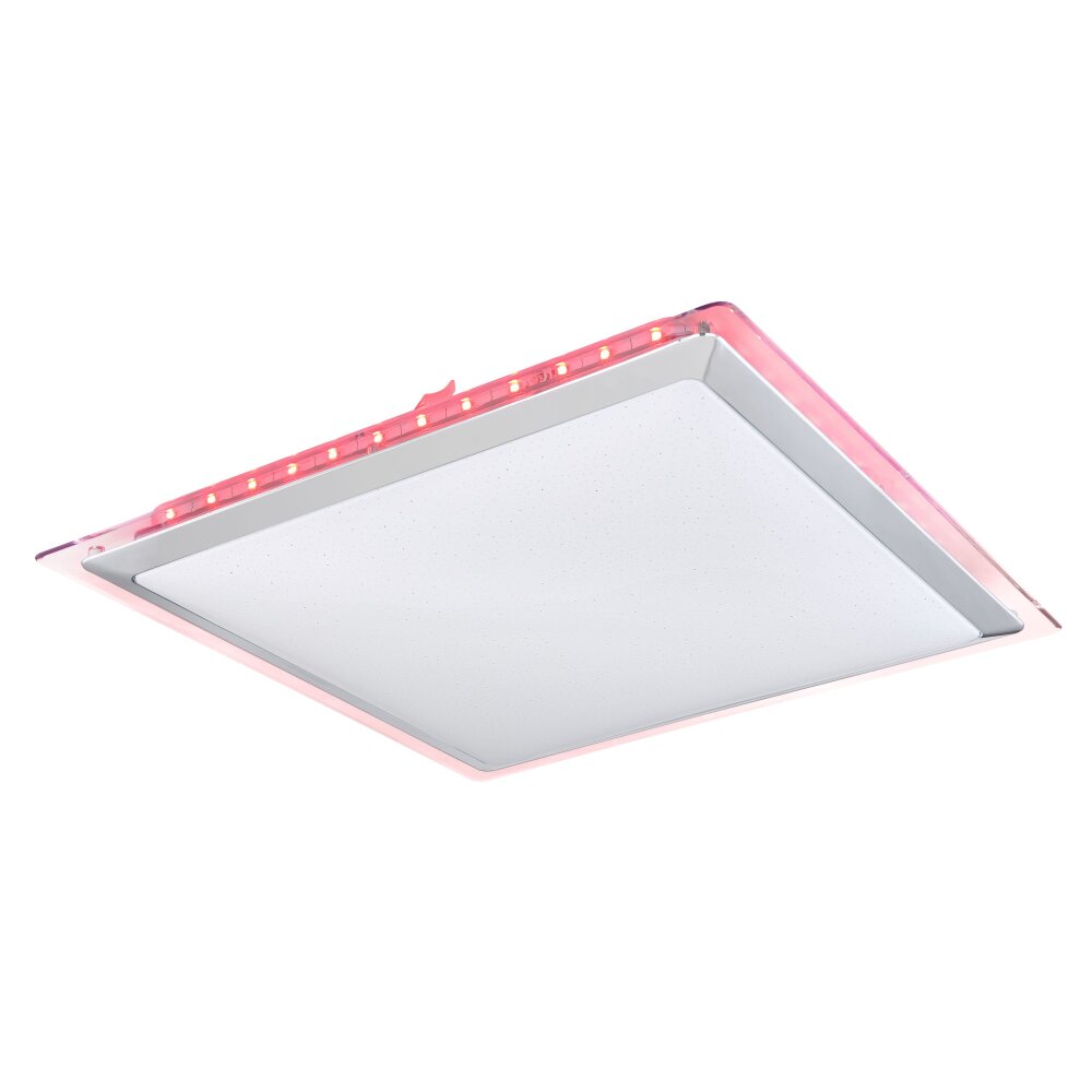 Globo RENA Deckenleuchte LED Nickel-Matt, Weiß, 1-flammig, Fernbedienung, Farbwechsler