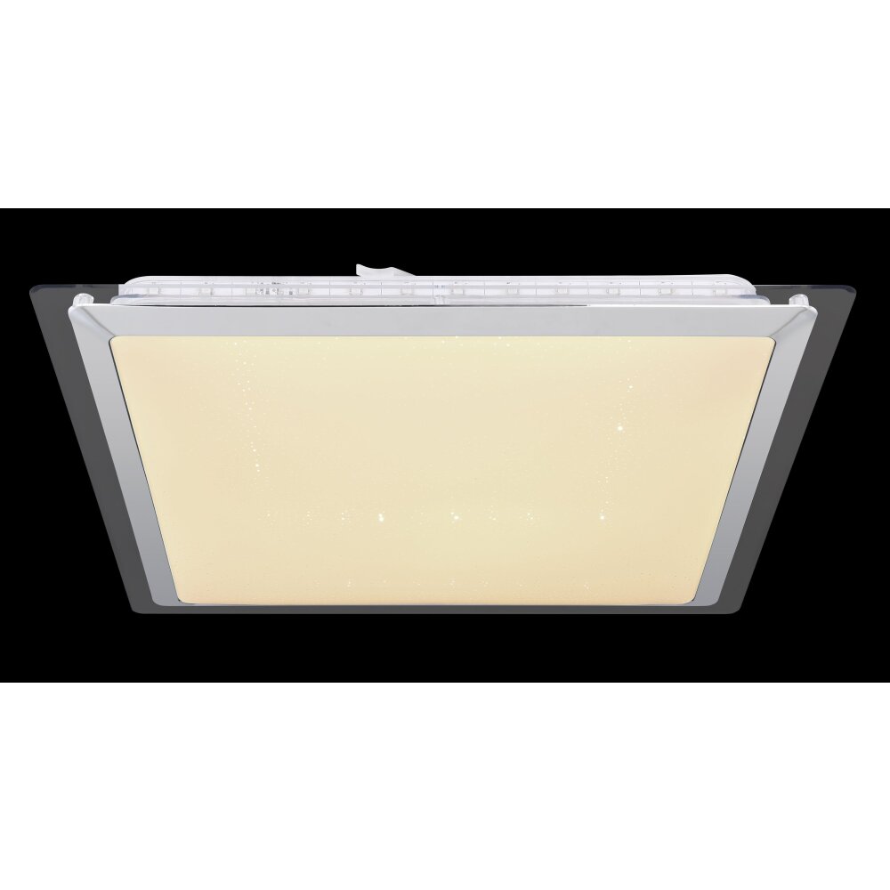 Globo RENA Deckenleuchte LED Nickel-Matt, Weiß, 1-flammig, Fernbedienung, Farbwechsler