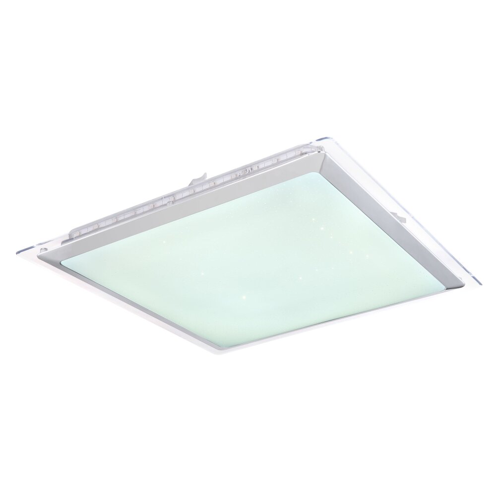 Globo RENA Deckenleuchte LED Nickel-Matt, Weiß, 1-flammig, Fernbedienung, Farbwechsler