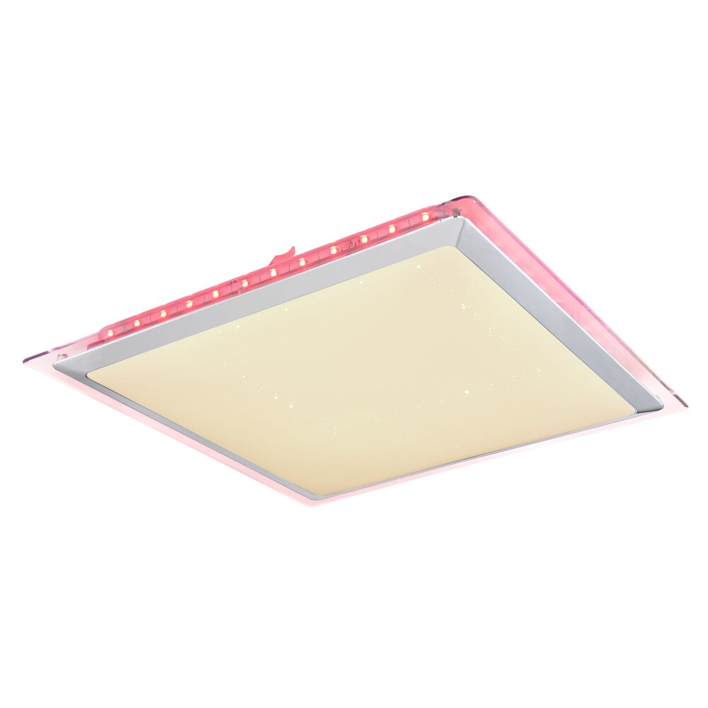 Globo RENA Deckenleuchte LED Nickel-Matt, Weiß, 1-flammig, Fernbedienung, Farbwechsler