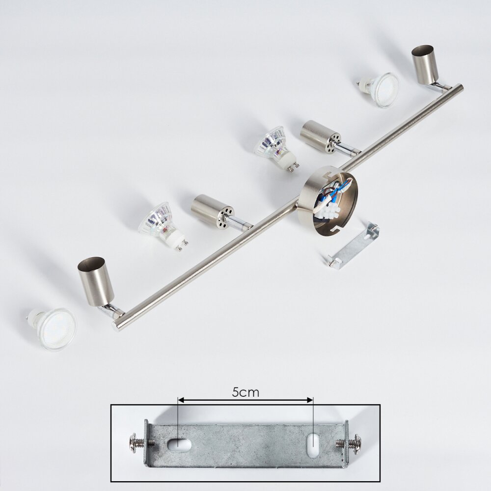 Oula Deckenleuchte LED Nickel-Matt, 4-flammig