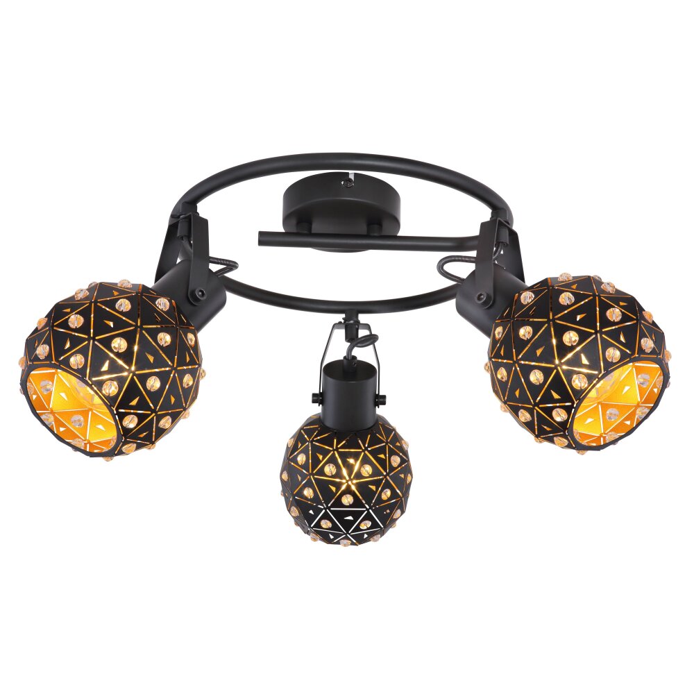 Globo JODIE Strahler Schwarz, 3-flammig main product photo
