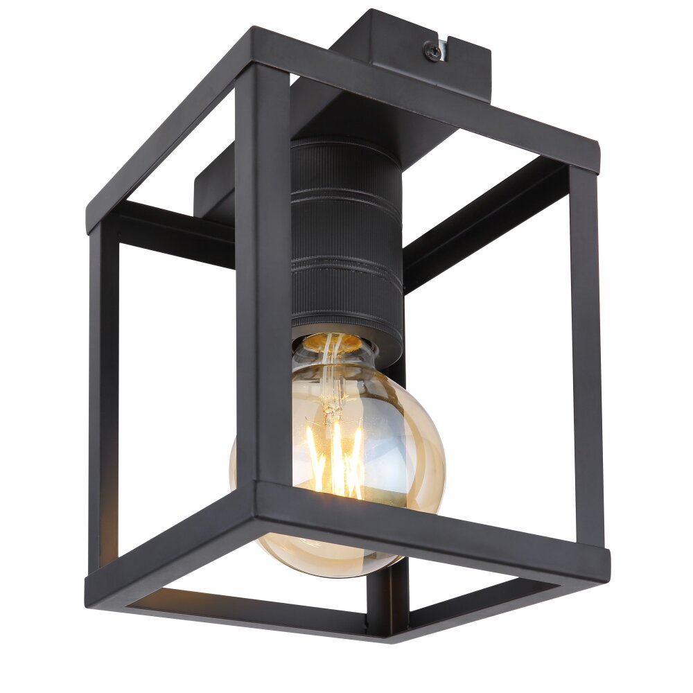 Globo HAGAR Deckenleuchte Schwarz, 1-flammig main product photo