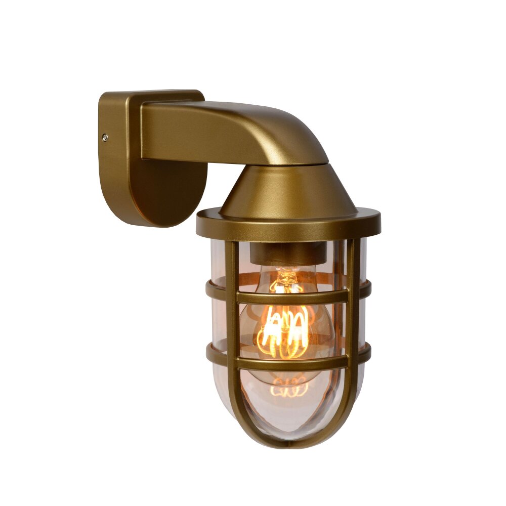 Lucide LEWIS Außenwandleuchte Gold, Messing, 1-flammig main product photo
