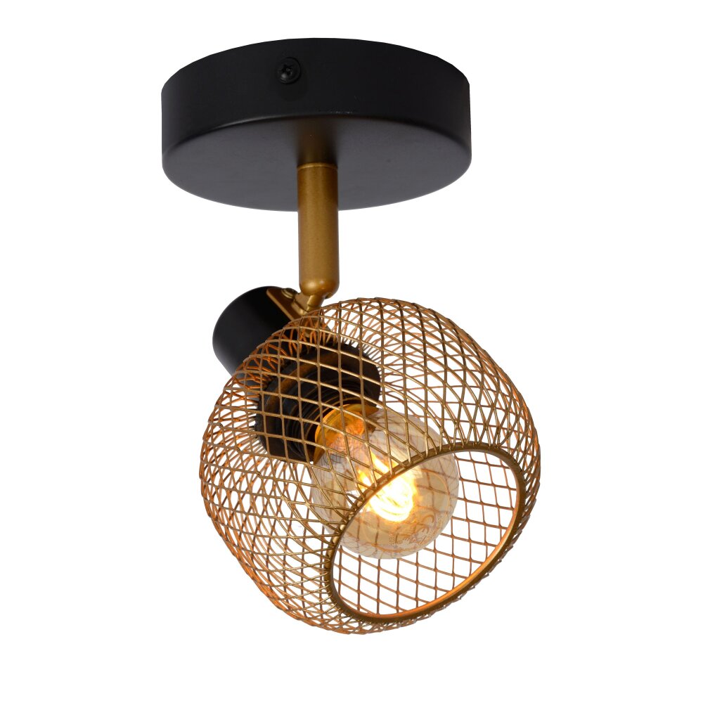 Lucide MAREN Wandleuchte Gold, Messing, Schwarz, 1-flammig main product photo