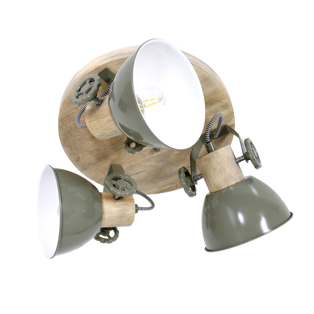Steinhauer Gearwood Deckenleuchte Braun, Grün, 3-flammig main product photo