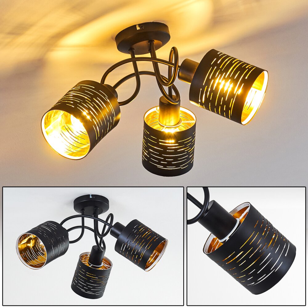 Bathinda Deckenleuchte Schwarz, 3-flammig main product photo