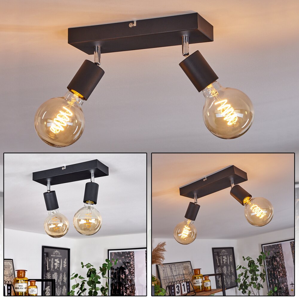 Tulla Deckenleuchte Chrom, Schwarz, 2-flammig main product photo