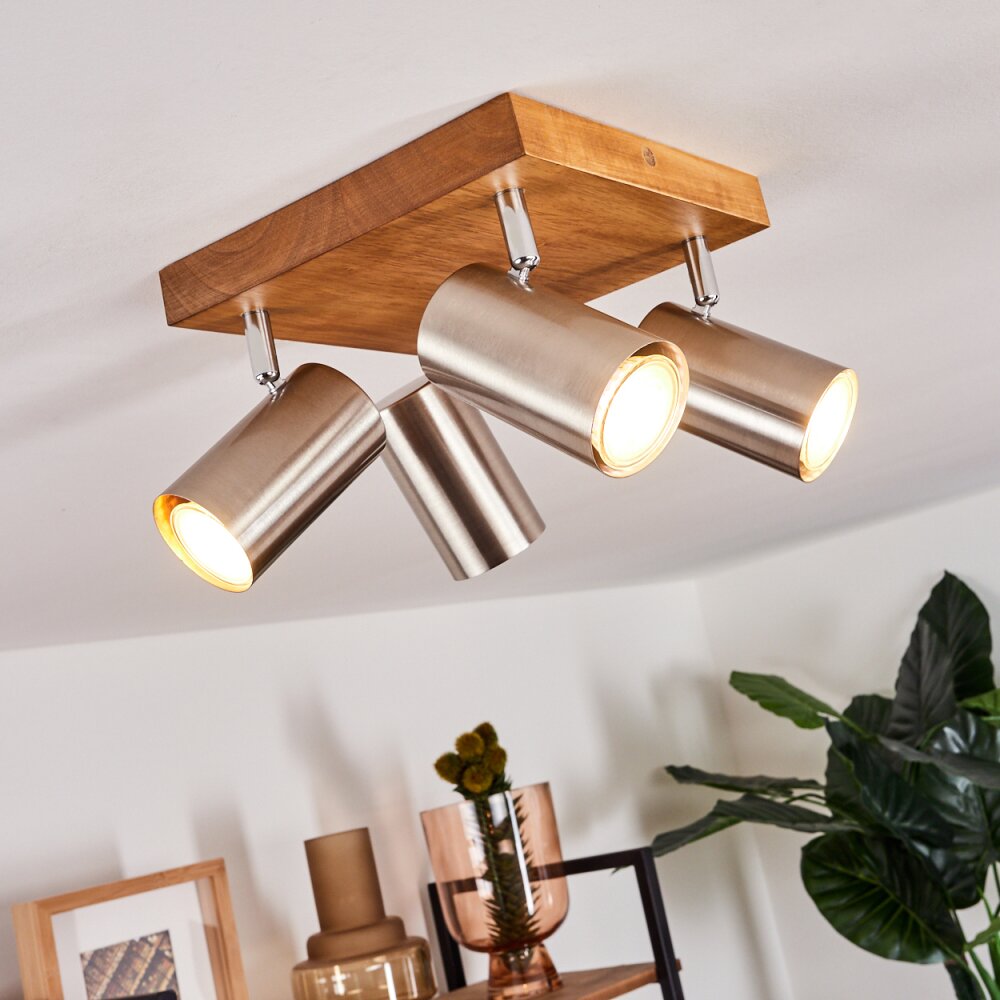 Zuoz Deckenleuchte Holz hell, 4-flammig main product photo