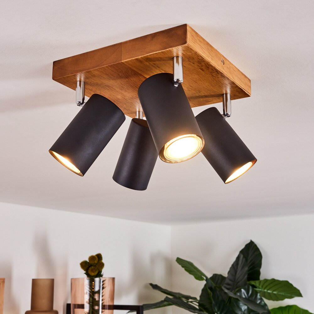 Zuoz Deckenleuchte Holz hell, 4-flammig main product photo