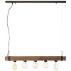 Brilliant Woodhill Pendelleuchte Holz dunkel, Schwarz, 5-flammig