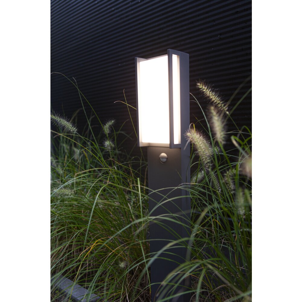 Lutec QUBO Wegeleuchte LED Anthrazit, 1-flammig, Bewegungsmelder main product photo