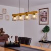 Camotes Pendelleuchte Holz hell, Nickel-Matt, 4-flammig