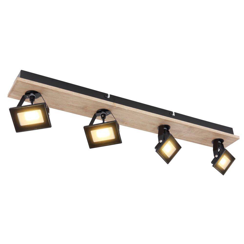 Globo JOYA Deckenleuchte LED Holz hell, Schwarz, 4-flammig main product photo