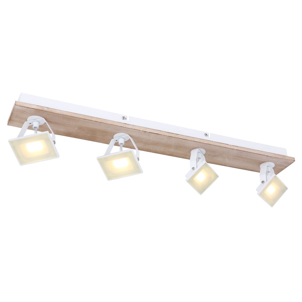 Globo JOYA Deckenleuchte LED Holz hell, Weiß, 4-flammig main product photo