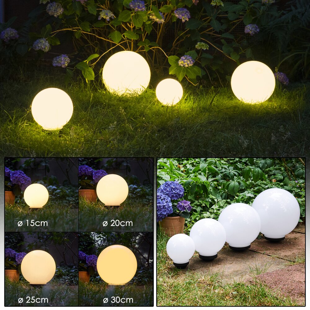 Campinas 4er Set Solar-Kugelleuchten LED Schwarz, Weiß, 1-flammig main product photo