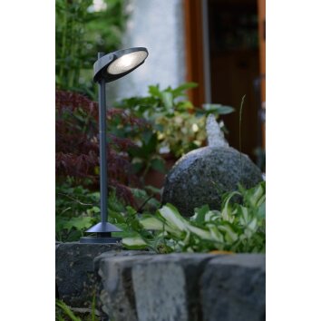 Lutec SUN CONNEC STACK Außenwegeleuchte LED Grau, 3-flammig