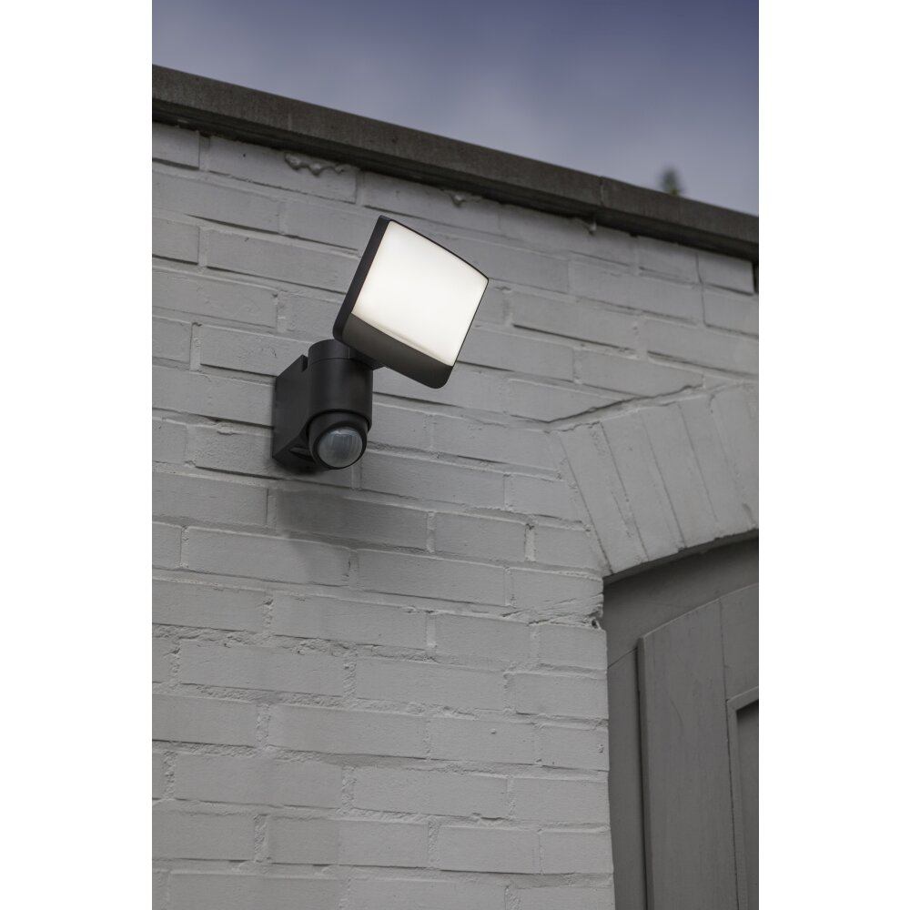 Lutec SUNSHINE Außenwandleuchte LED Anthrazit, 1-flammig, Bewegungsmelder main product photo