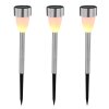 Globo 3er Set Solarleuchte LED Edelstahl, 3-flammig