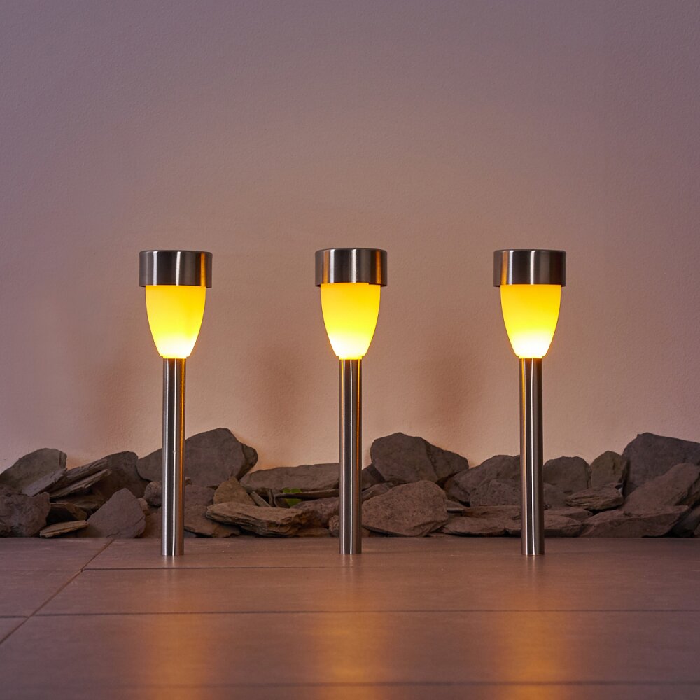 Gorizia Solarleuchte LED Edelstahl, 3-flammig