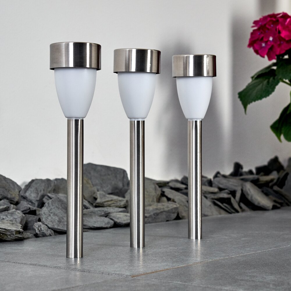 Gorizia Solarleuchte LED Edelstahl, 3-flammig