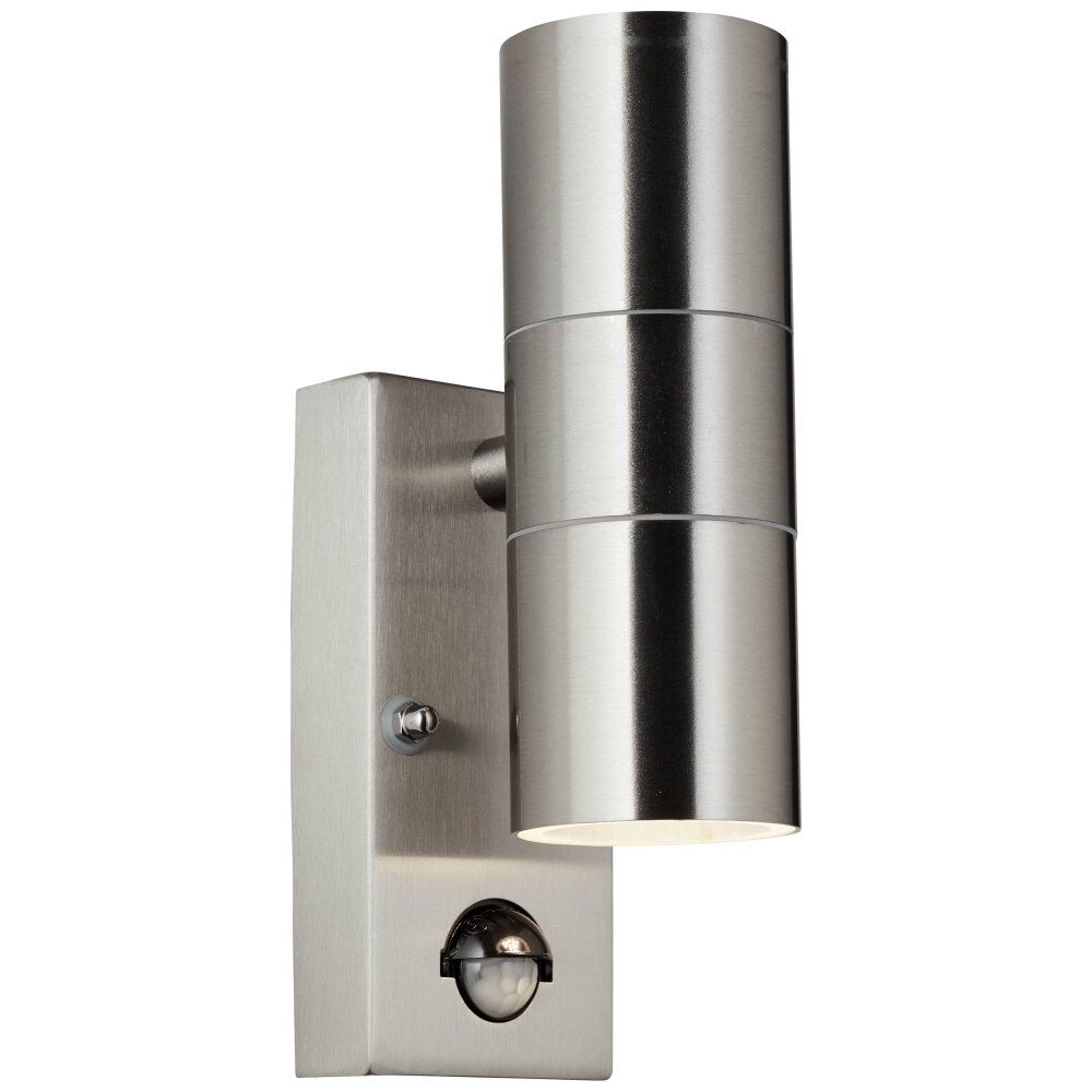 Brilliant Hanni Außenwandleuchte Silber, 2-flammig, Bewegungsmelder main product photo