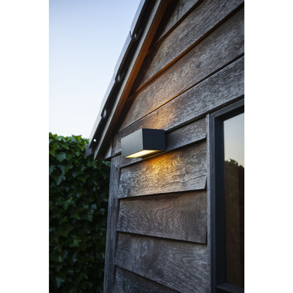 Lutec Gemini Außenwandleuchte LED Anthrazit, 2-flammig, Farbwechsler main product photo