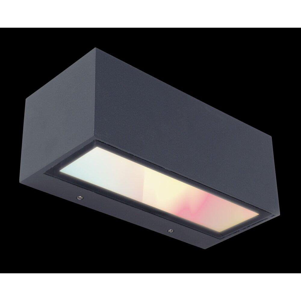 Lutec Gemini Außenwandleuchte LED Anthrazit, 2-flammig, Farbwechsler