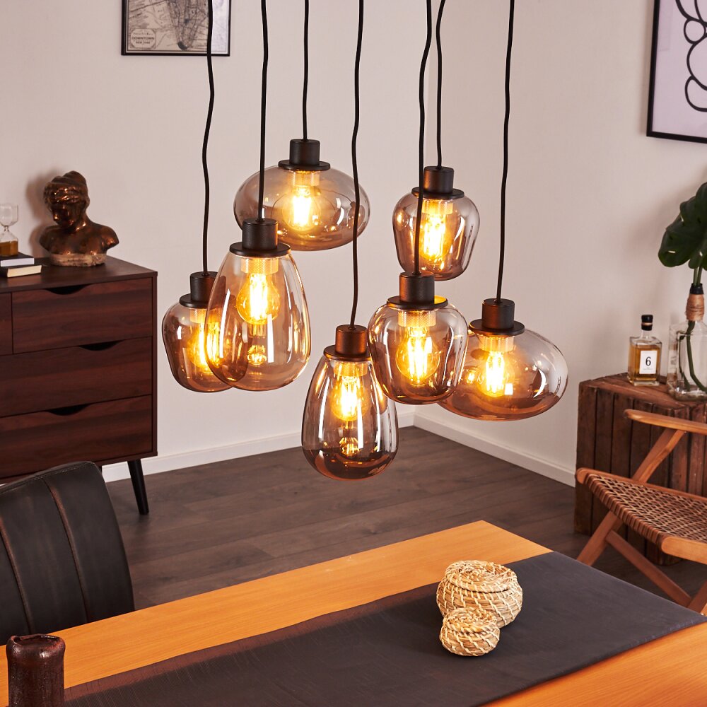 Barnegat Pendelleuchte Schwarz, 7-flammig main product photo