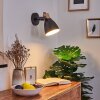 Elm Wandleuchte Anthrazit, Holz hell, 1-flammig