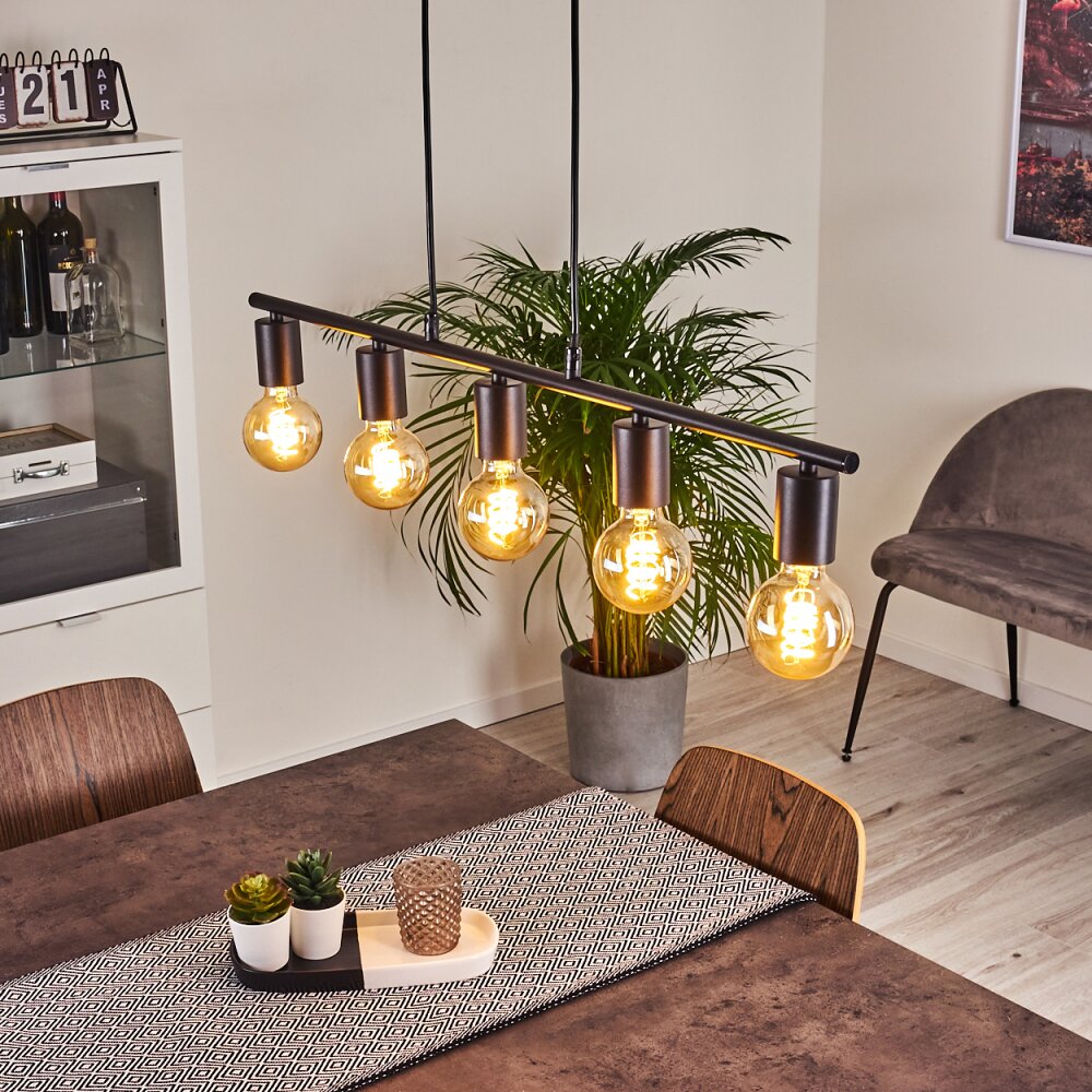 Tulla Pendelleuchte Schwarz, 5-flammig main product photo