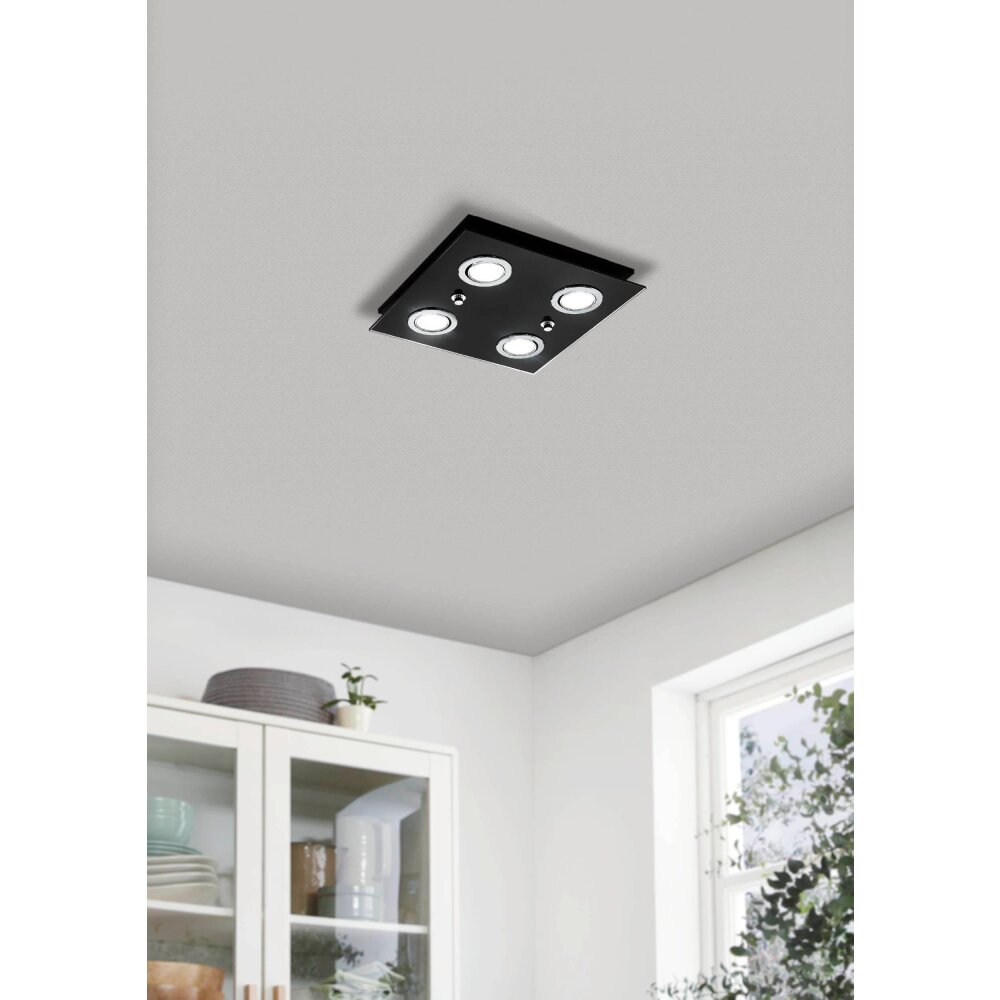 Eglo Leuchten GRATTINO Deckenleuchte LED Schwarz, 4-flammig main product photo