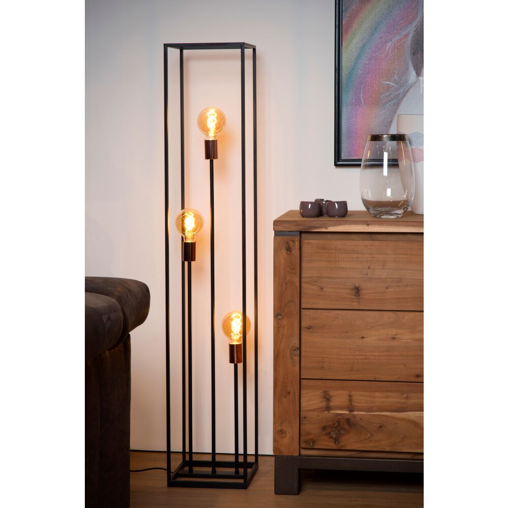 Lucide ARTHUR Stehlampe Schwarz, 3-flammig main product photo